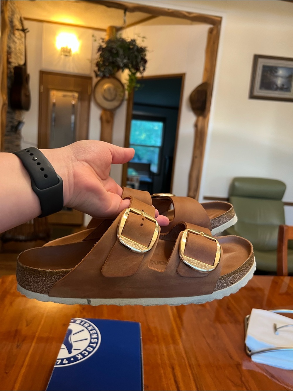 Birkenstock Arizona Big Buckle Oiled Leather Cognac Brown 40 Regular - Picture 6 of 11
